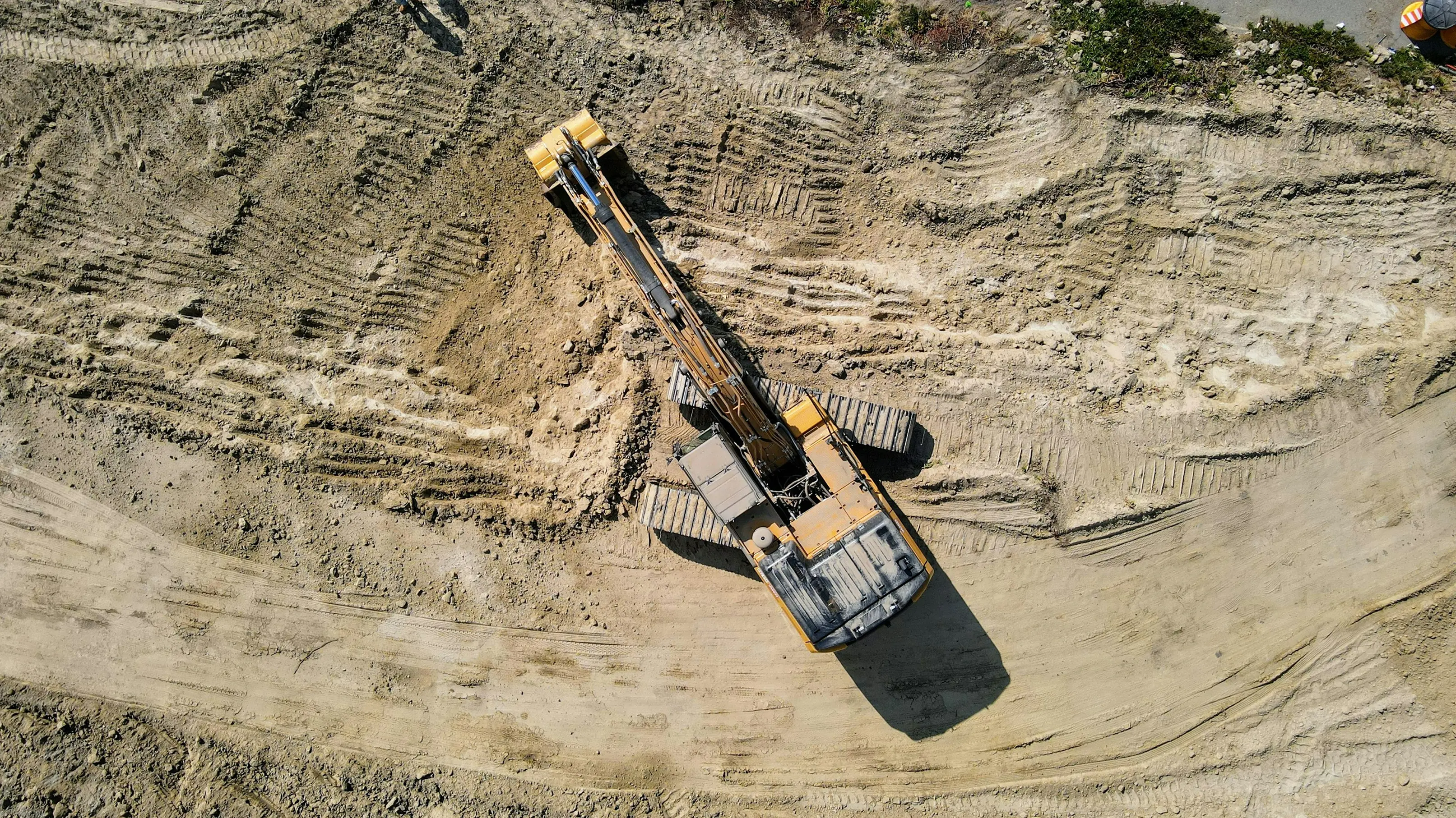 Excavator at construction site